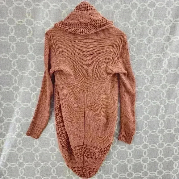 Main Strip Open Front Shawl Neck Chunky Knit Sweater Cardigan Women's S - Picture 2 of 7